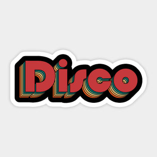 Disco - Retro Rainbow Typography Style 70s Sticker